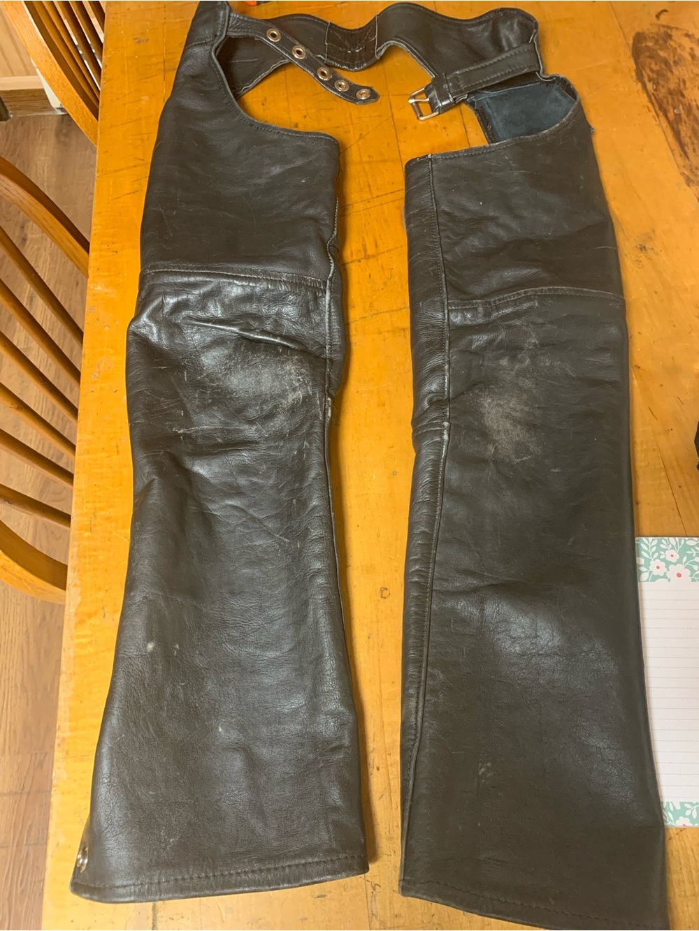 29L Black Leather Women's Chaps - XS/S